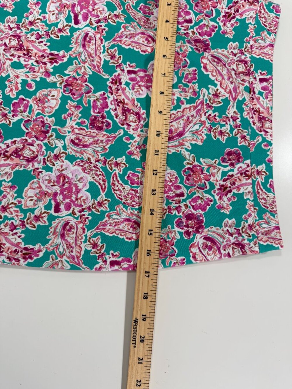 J.Crew Green Paisley Print Pencil Skirt - Picture 7 of 10